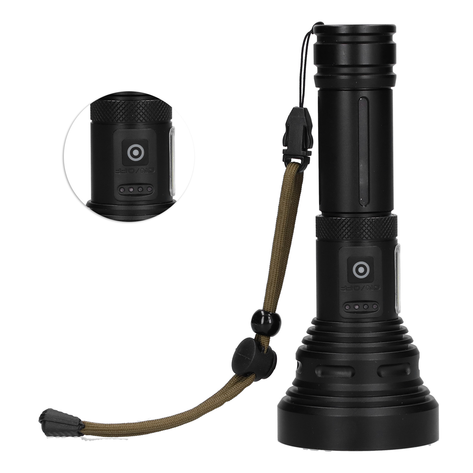 Wiederaufladbare Multifunktions-led-taschenlampe Über Usb, Reichweite 1500 Meter, Leistungsstark Für Jagd, Angeln Und Expeditionen.