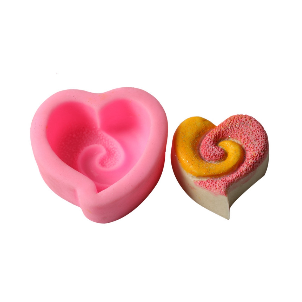 Spiralige Herz-silikonform Für Kuchen, Kekse, Schokolade, Zuckerpaste, Kerzen Und Seife – Backutensil