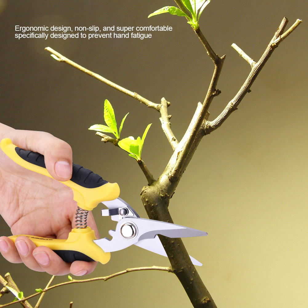 7-zoll-gartenschere Aus Edelstahl, Pflanzenastschere, Manuelles Gartengerät, Robuster Astschneider Für Gemüsegarten Und Garten.