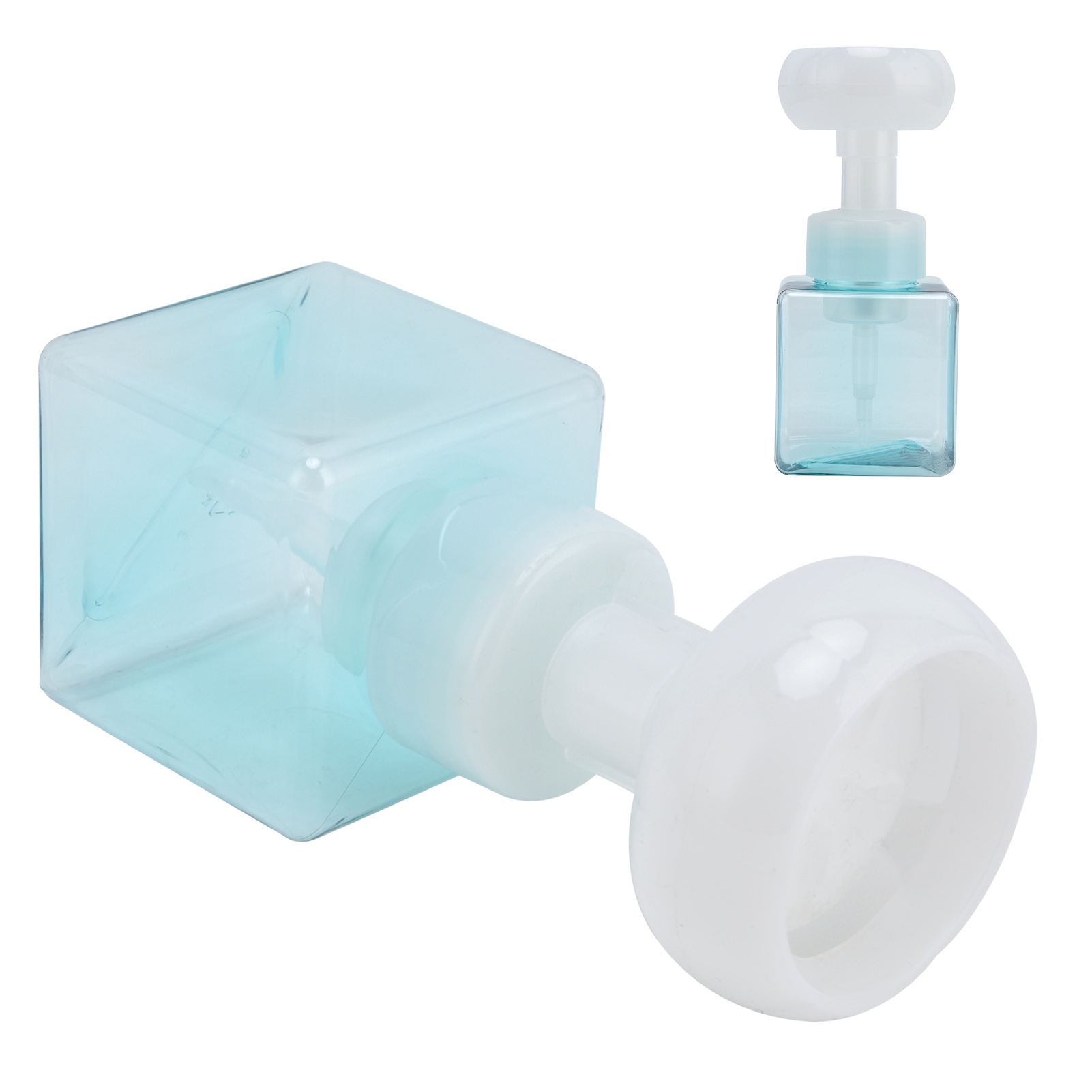 250 Ml Tragbarer, Wiederverwendbarer Schaumseifenspender In Blütenform, Transparent, Blau, Nachfüllbar