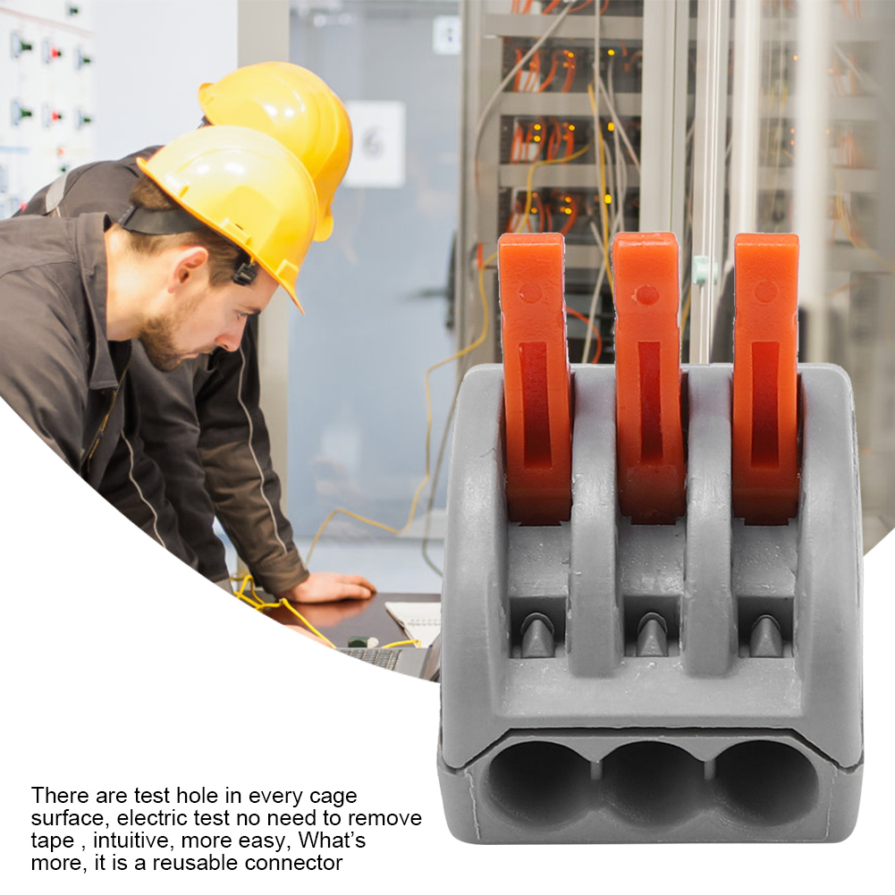 Packung Mit 10 3-wege-federhebel-elektroverbindern, Wiederverwendbaren Kabelklemmen, Schraubenloser Schnellanschluss, Automatische Verbindungsklemme