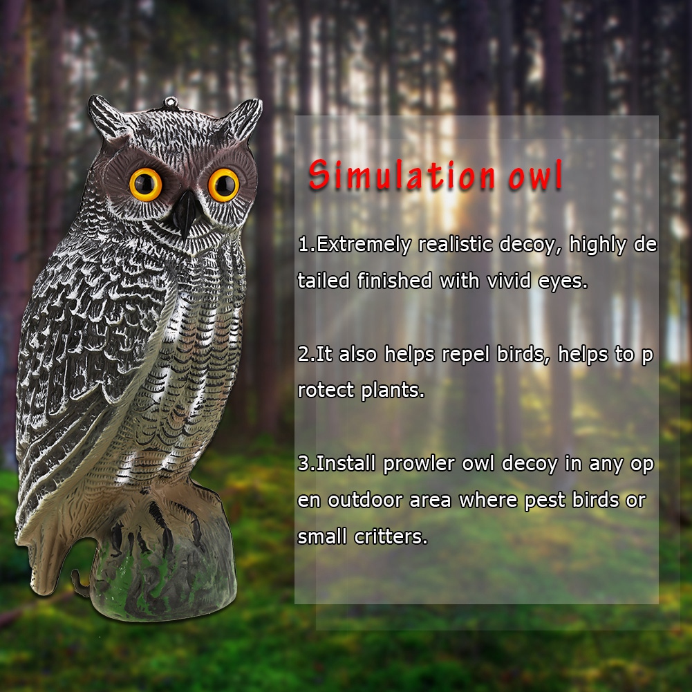 Solarbetriebene Eulen-vogelscheuche, Vogelabwehr, Gartenlockmittel, Schädlingsbekämpfung, Außendekoration, Nicht Leuchtende Augen
