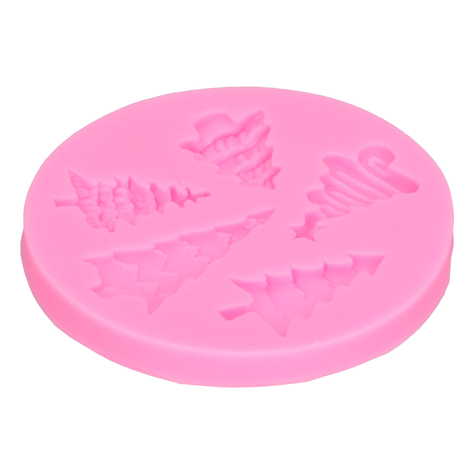 Silikonform Für Weihnachtsbäume, Geeignet Für Schokoladenfondant, Diy-gebäck, Backwaren, Rosa