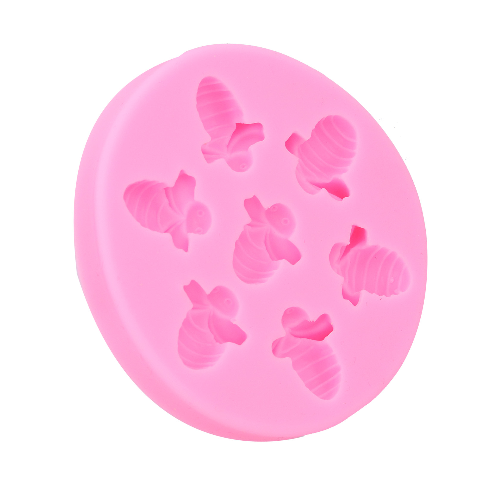 Bienenförmige Kuchenform, Lebensmittelechtes Silikon, Diy-backwerkzeug, Süße Dekoration, Rosa, Flexible Ofenform, Kreatives Backen