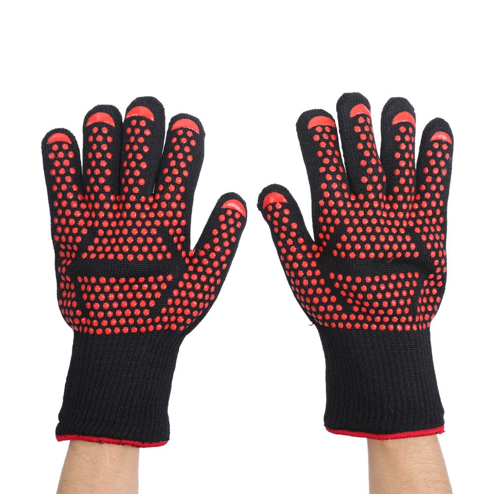 Hitzebeständige Grillhandschuhe Für Den Außenbereich, Ofen- Und Grillhandschuhe, Hitzebeständig, Pfeilmuster