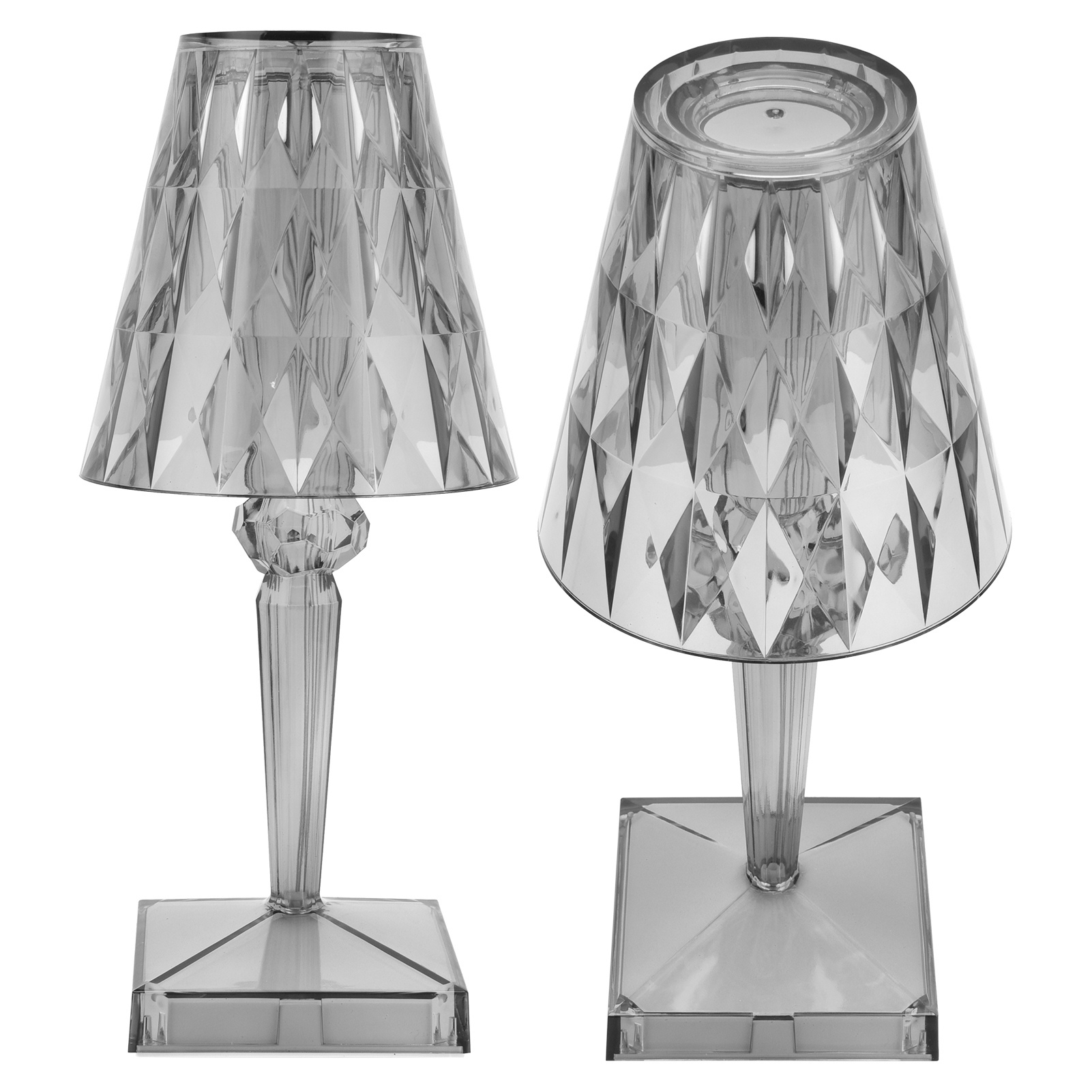 Dimmbare Led-tischleuchte Mit Kristallprisma, Usb-aufladbare Schreibtischlampe, Innenbeleuchtung, Grau