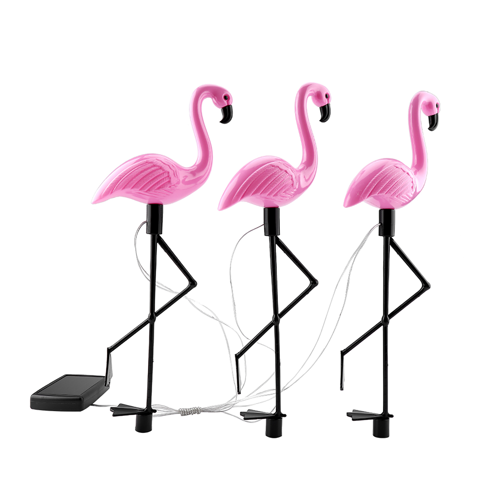 3-in-1 Led-solar-flamingo-leuchten Für Garten Und Terrasse, Wasserdicht, Rasendekoration, Gartenbeleuchtung, 3er-set, Kabellos
