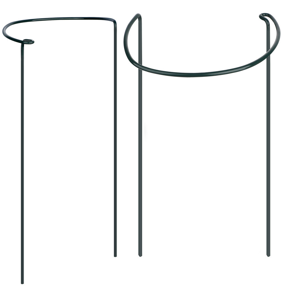 Halbrunde Pflanzenstütze, Grüner Metall-blumenständer, 3er-set, Gartenstäbe Für Zimmer- Und Gartenpflanzen, Stängelstabilisator