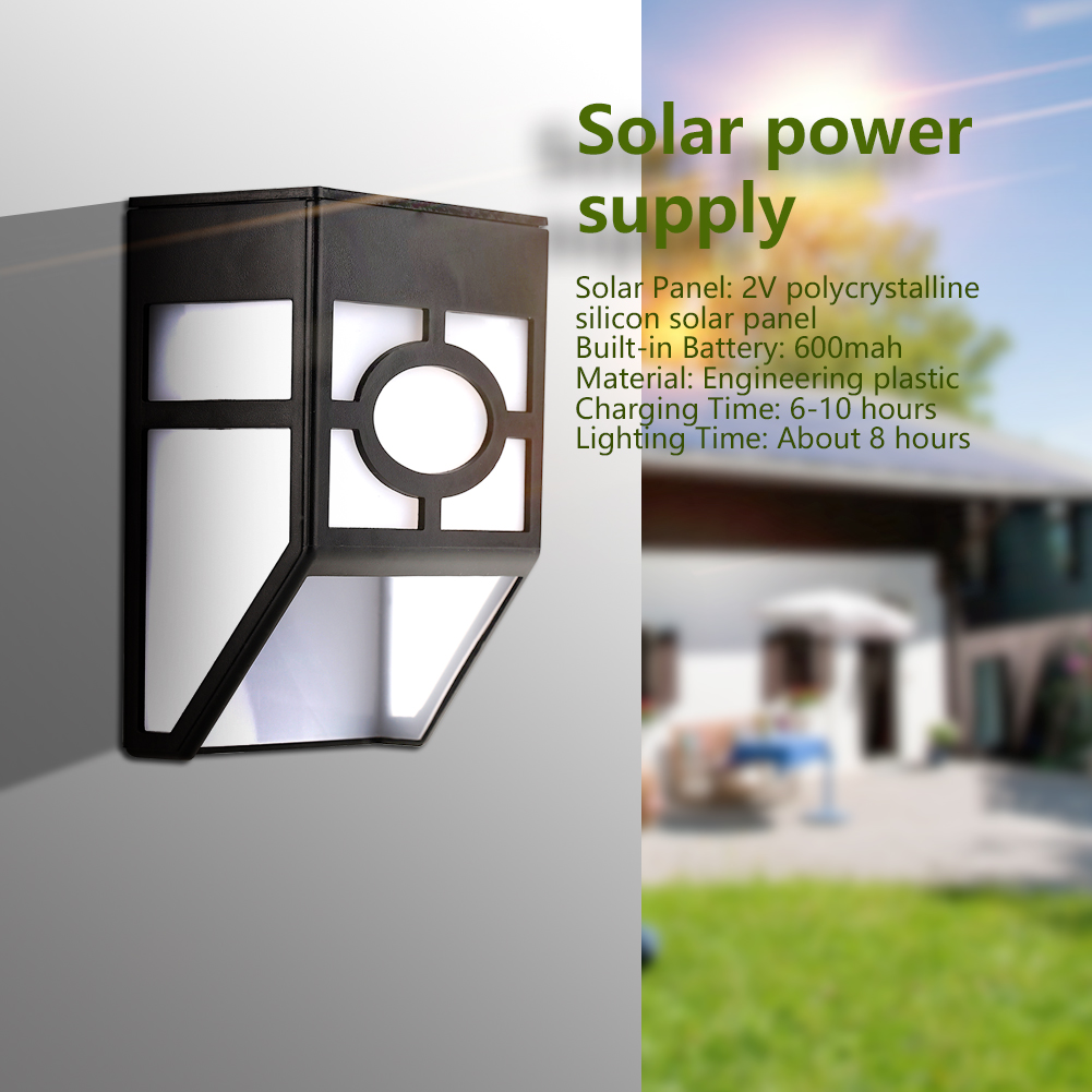 Solar-wandleuchte Mit 2 Leds Für Die Außendekoration Von Garten, Einfahrt Und Zaun – Warmweißes Licht