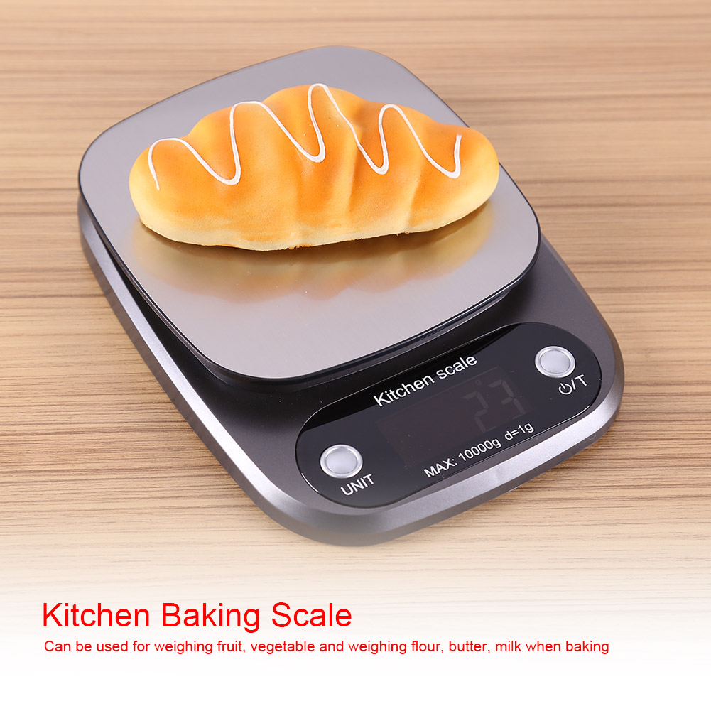 Elektronische Küchenwaage Mit Lcd-display (10 Kg/1 G), Edelstahlplattform Zum Backen Und Kochen, Digitale Präzision