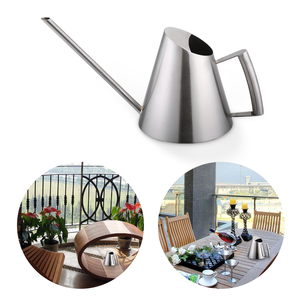 Gießkanne Aus Gebürstetem Edelstahl (900 Ml) Für Zimmer- Und Gartenpflanzen, Präzise Und Langanhaltende Bewässerung