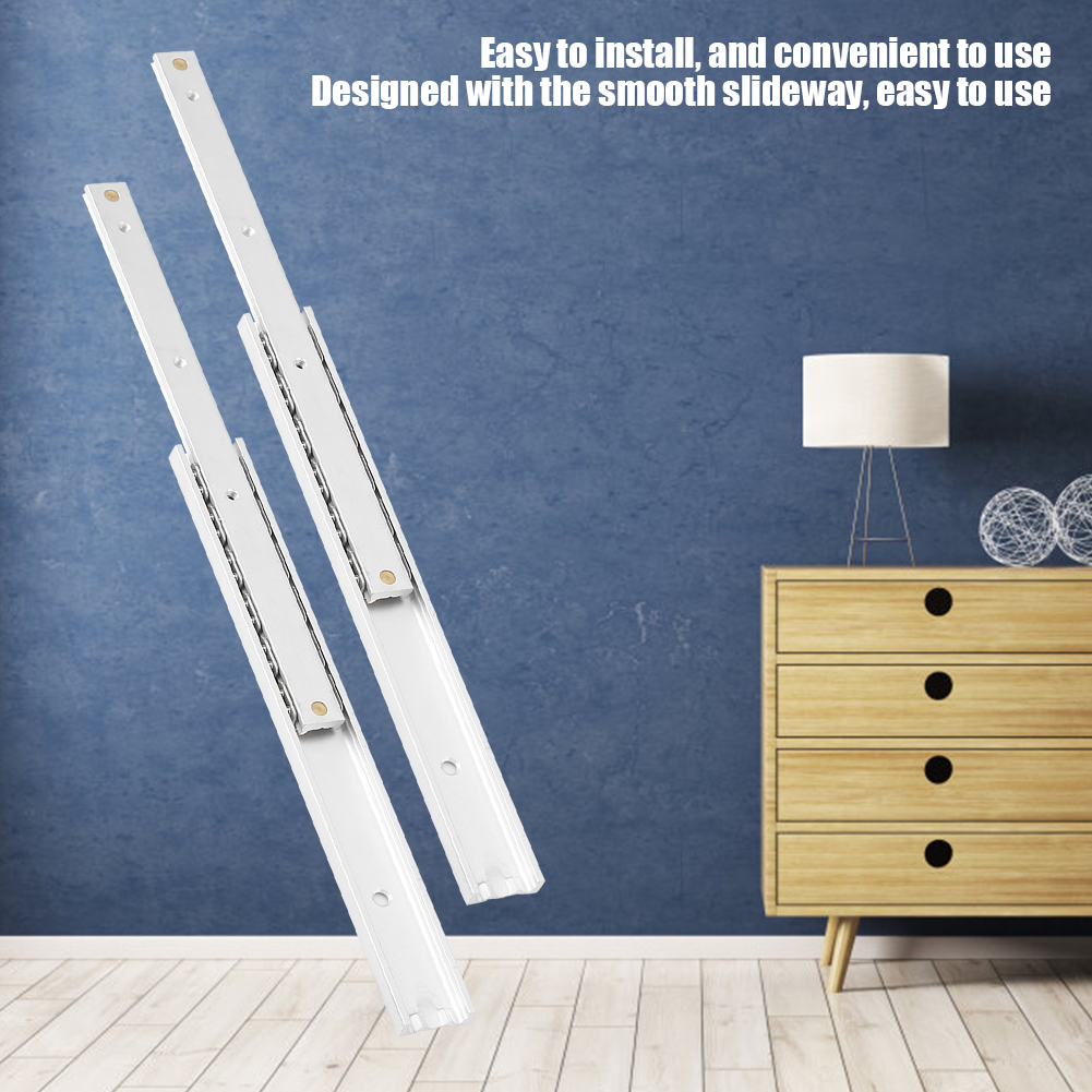 Set Mit 2 Aluminium-schubladenschienen, Leichtgängig Und Langlebig, 140 Mm, Für Möbel Und Schränke