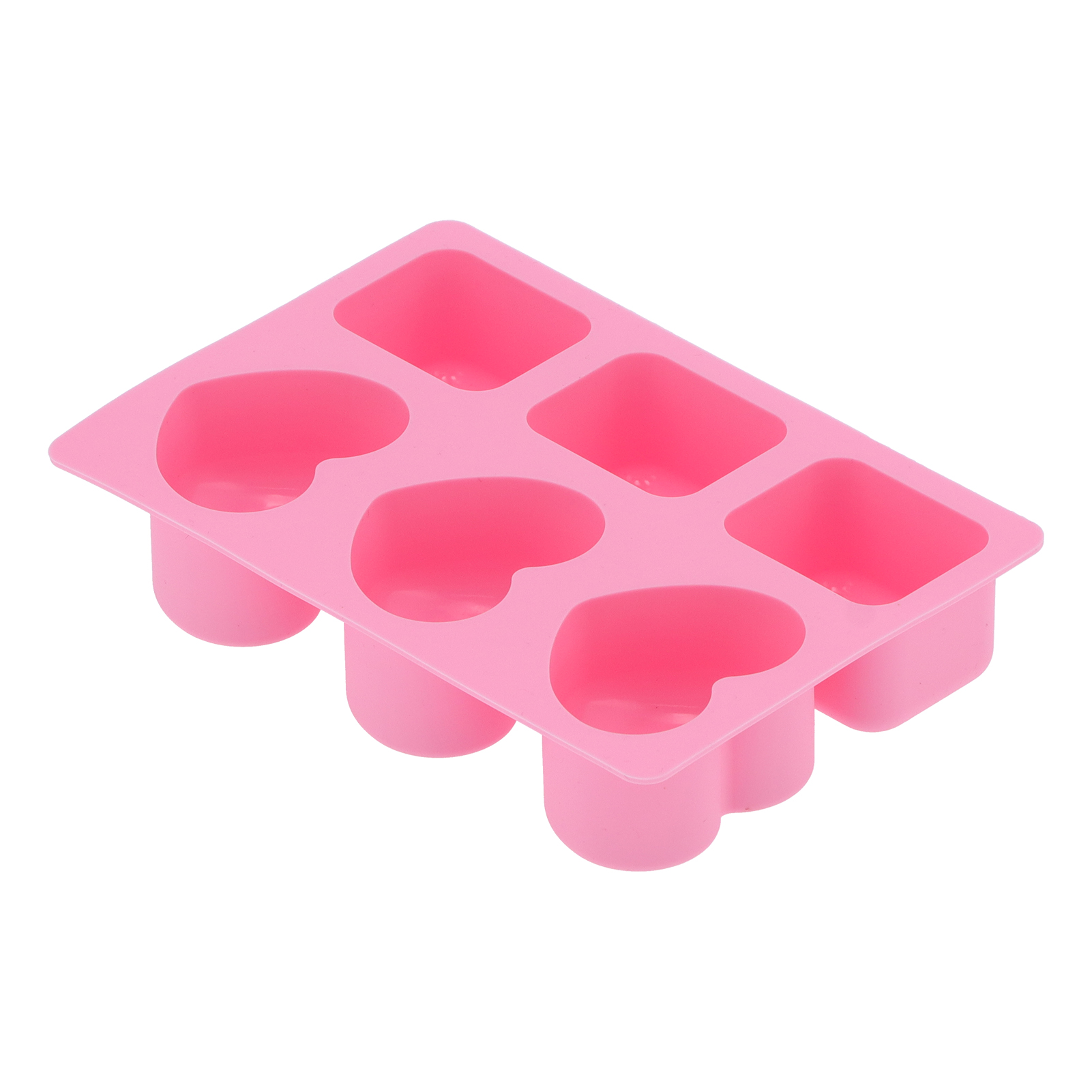 Herzförmige, Rechteckige Silikon-kuchenform Mit 6 Mulden, Ideal Zum Backen Und Zur Seifenherstellung.