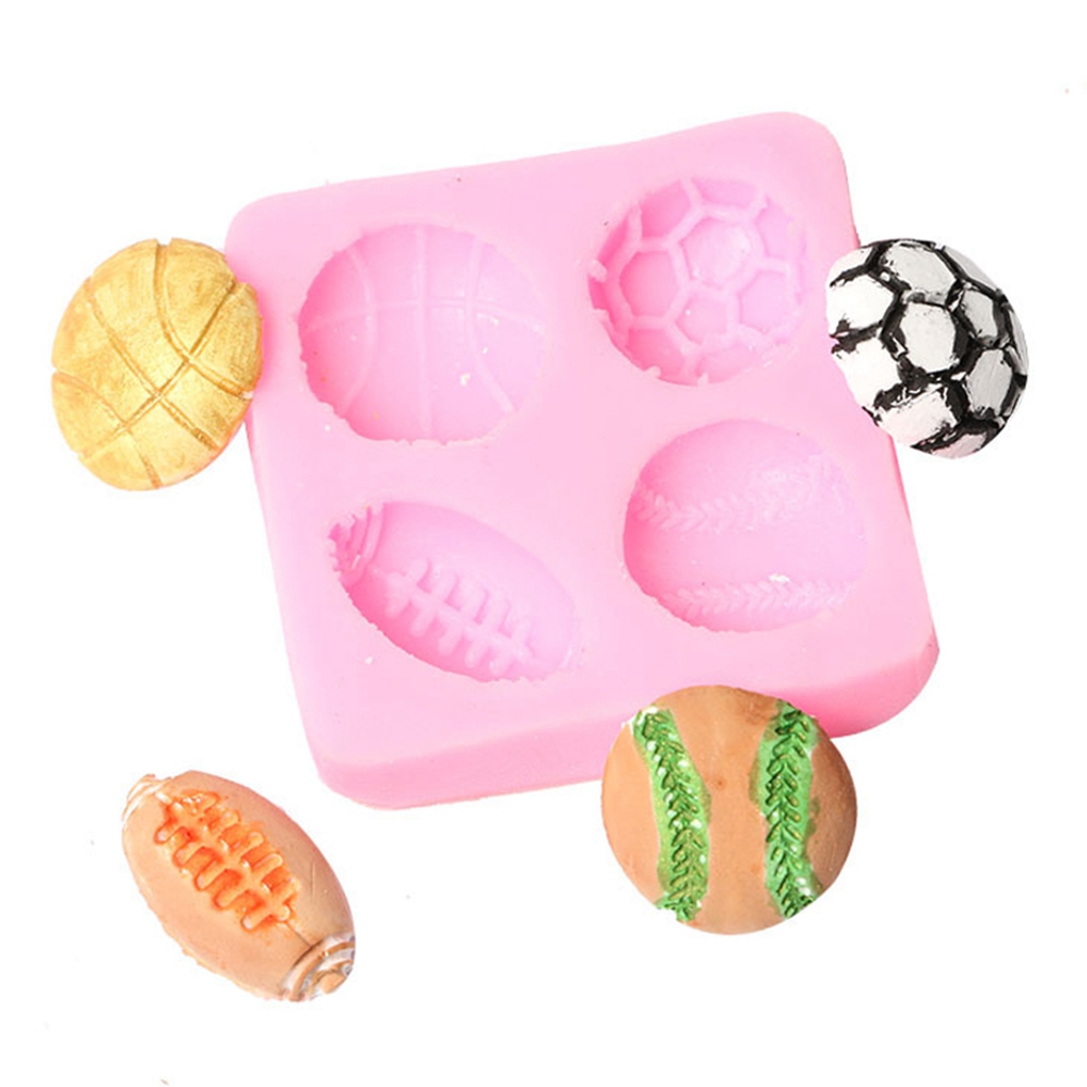 Silikon-kuchenform Mit Fußball-/baseball-motiv, Diy-schokoladenbackform, Flexible Backform, 1 Stück