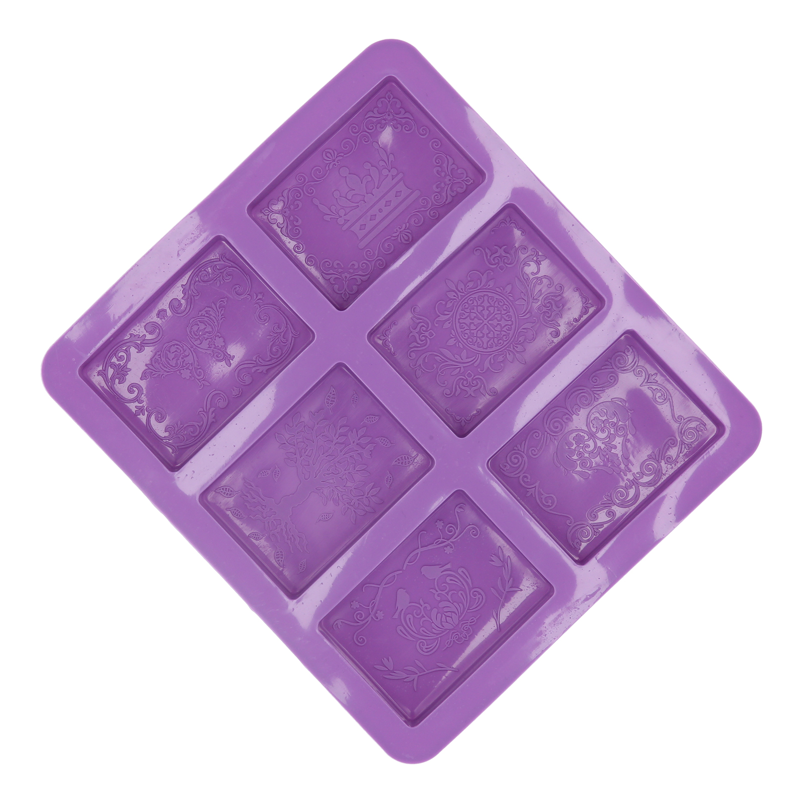 Rechteckige Silikon-seifenform, 6 Originelle Mulden, Handgefertigt Für Kuchen, Hausgemachtes Gebäck, Kreative Backform