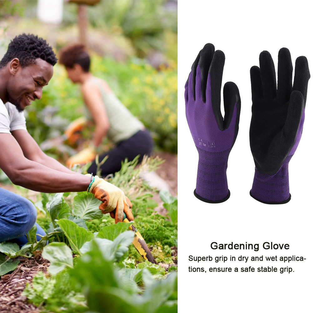 Robuste Gartenhandschuhe Aus Nitril-latex-nylon, Rutschfest, Abriebfest, 2er-pack, Einheitsgröße, Für Gartenarbeiten Und Heimwerkerprojekte.
