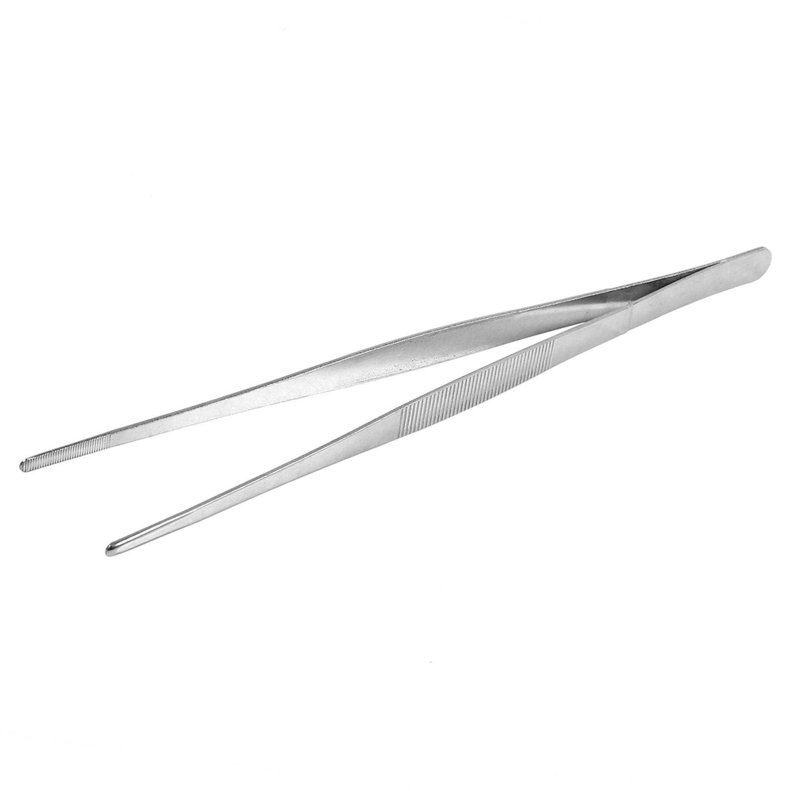 Lange Silberne Edelstahlpinzette 30 Cm, Gerade Küchenpinzette, Garten- Und Medizinwerkzeug, Servierzange, Haushaltsaccessoire.