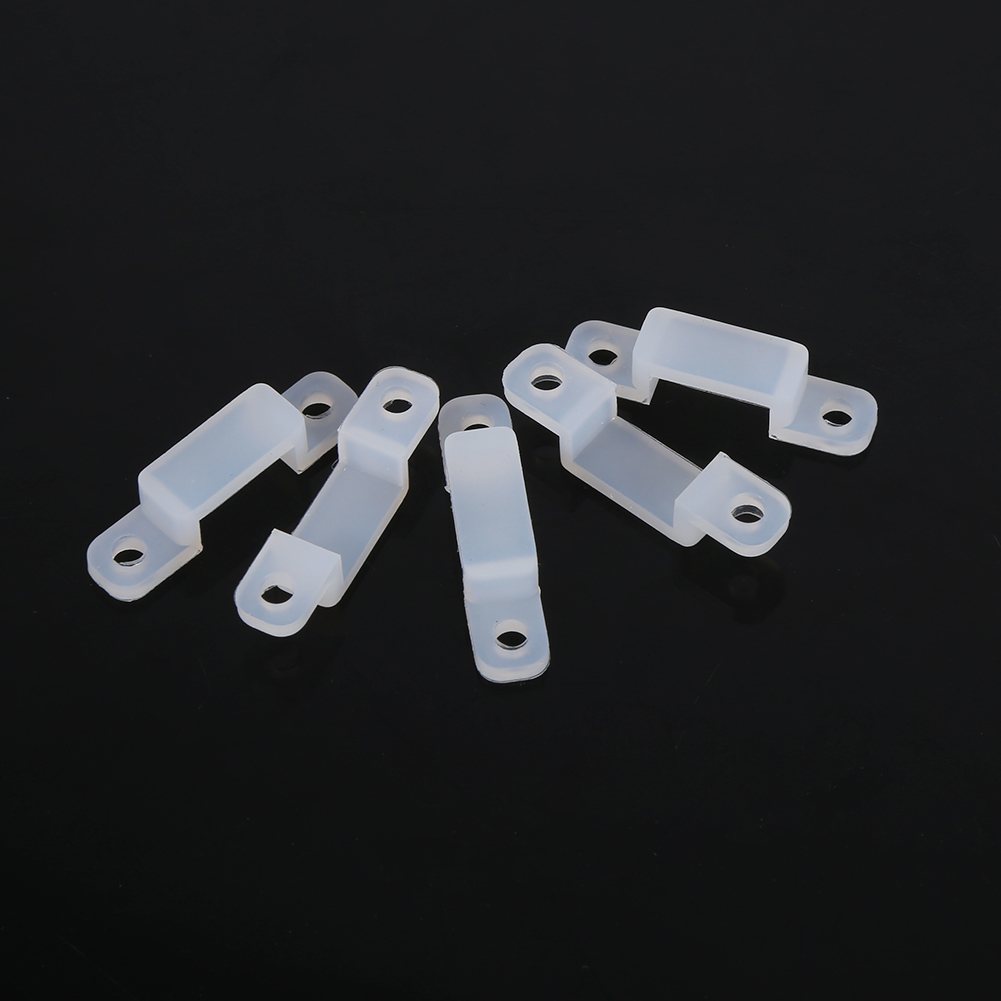 Packung Mit 100 Silikon-befestigungsclips 10 Mm Für 3528 5050 1210 Rgb Led-streifen, Selbstklebende Montagehalterungen, Zubehör Für Die Beleuchtungsinstallation.