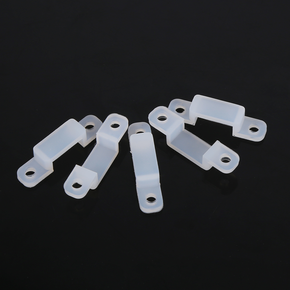 Packung Mit 100 Befestigungsclips Für 3528 5050 1210 Rgb Led-streifen, 12 Mm Silikonhalterung, Solides Und Praktisches Montagezubehör.