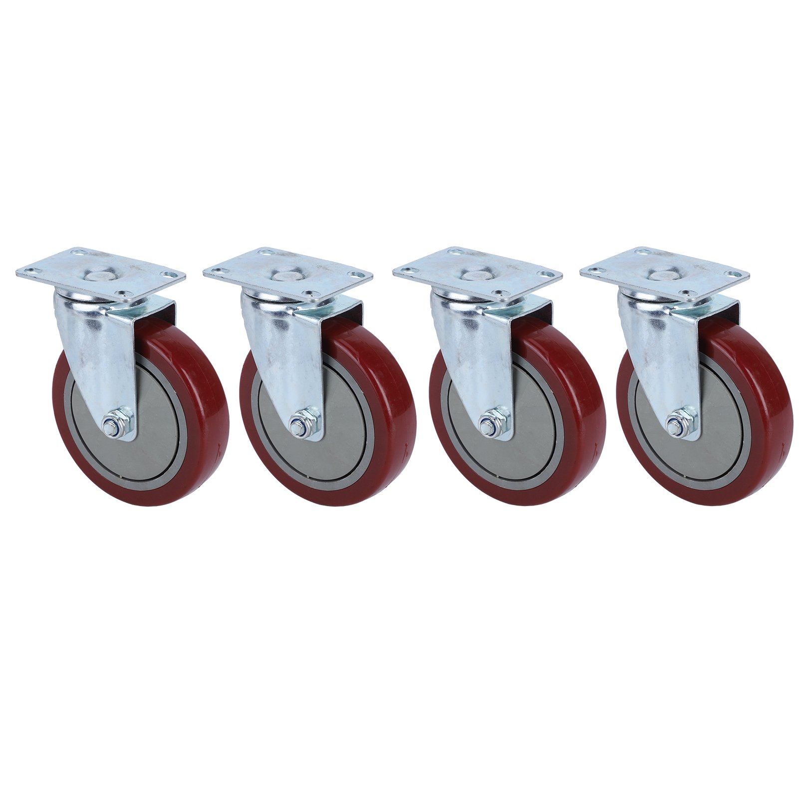 4er-set Universal-360°-rollen Mit Unterlegscheibe, 5-zoll-pu-räder Für Transportwagen Und Möbel, Tragkraft 113 Kg Pro Rad