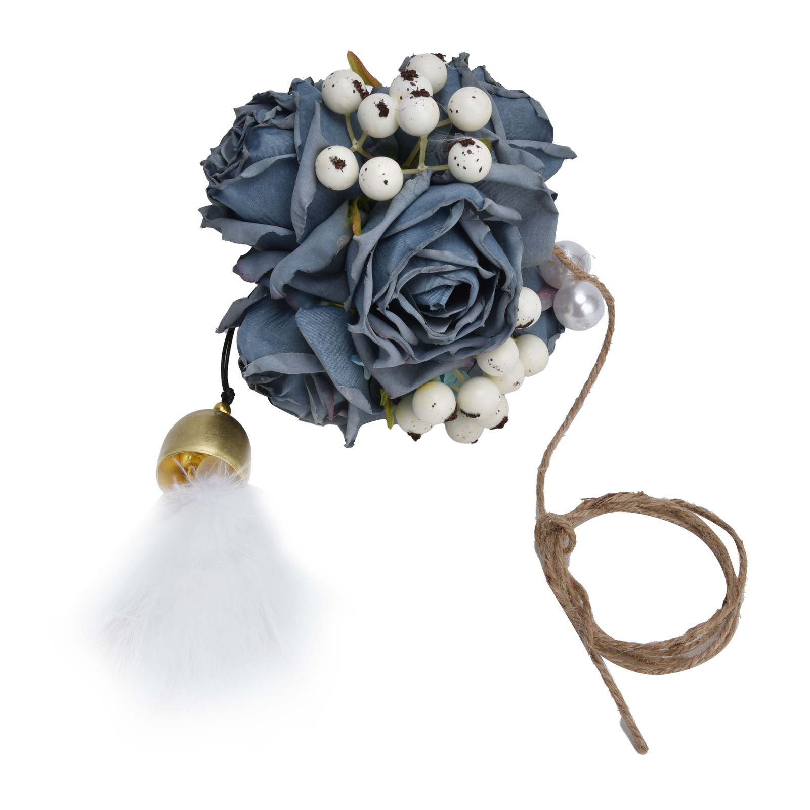 Künstliche Blumenkugel, Nachgebildete Blume Mit Glöckchen Und Federn, Kreative Fotorequisite Zur Dekoration Und Für Fotoaufnahmen.