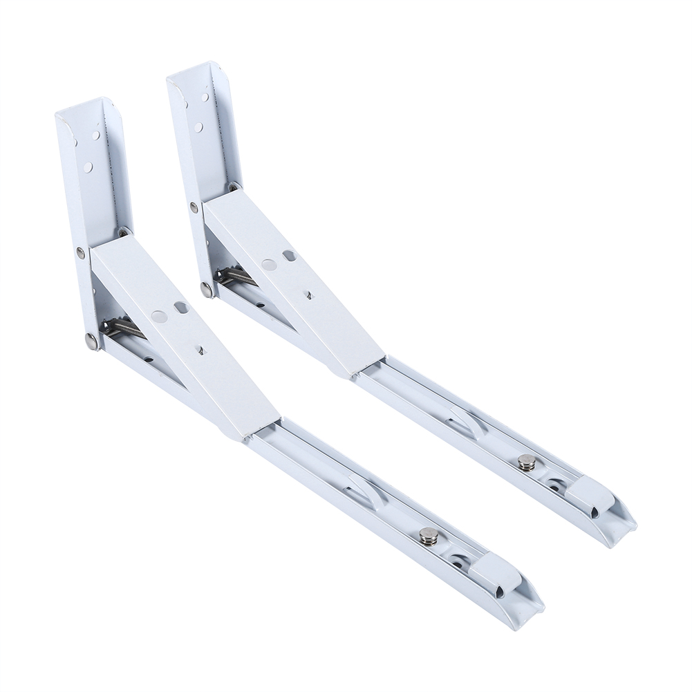 Set Mit 2 X 30 Cm Langen, Federbelasteten Winkelregalträgern, Klappbar, Robust, Mit 8 Schrauben, Schwarz