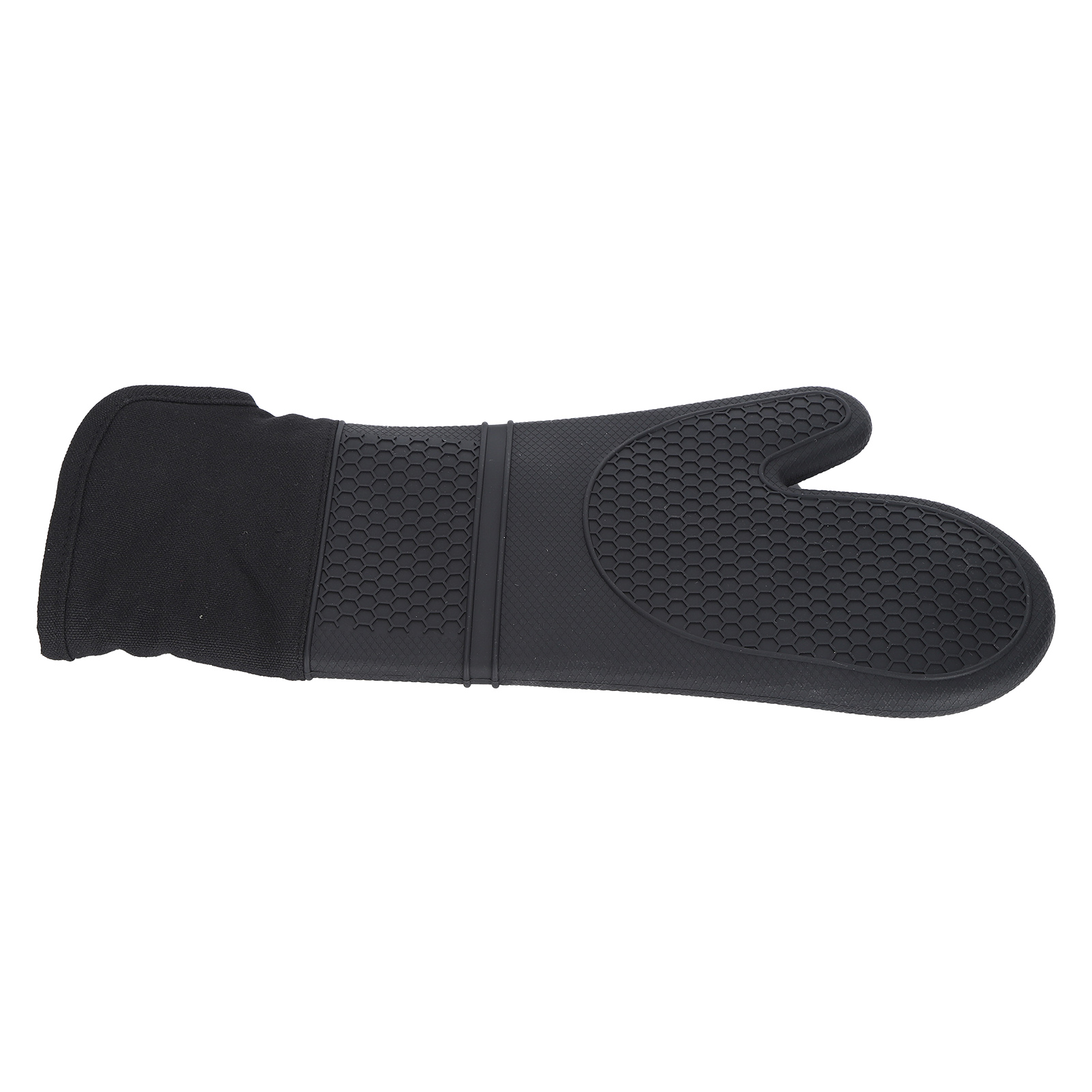 Rutschfester Silikon-ofenhandschuh, Weich Und Flexibel, Baumwollfutter, Schwarz, Hitzebeständige Küchenhandschuhe, Abgewinkelter Griff, Strapazierfähig, 2er-pack.