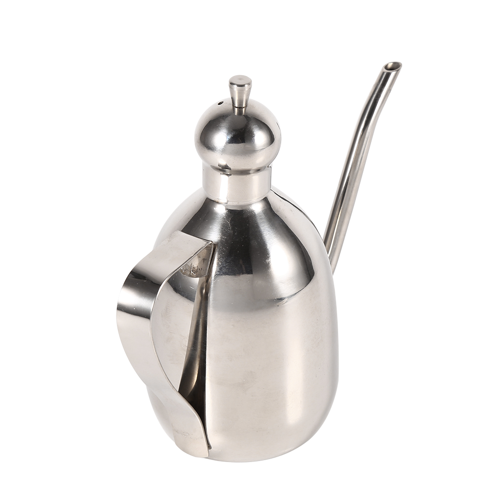 0,35l Edelstahl-ausgießflasche Für Olivenöl Und Essig, Küchenspender, Haushaltskrug, Edelstahl, 1 Stück.