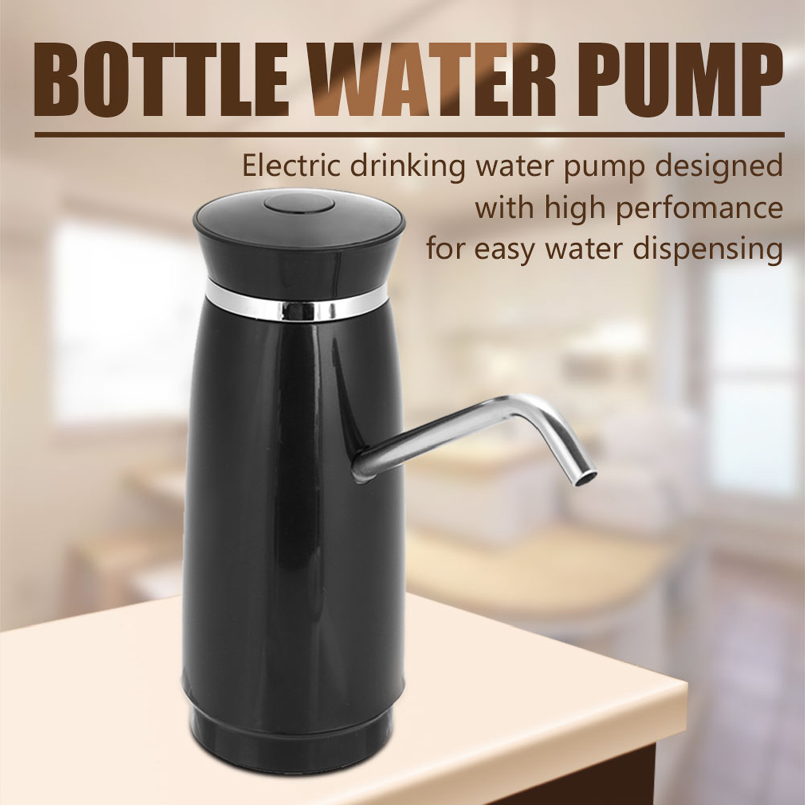 Automatischer Elektrischer Wasserspender Für Flaschen, Tragbare Usb-schnellladepumpe, Für 5-liter-flaschen, Schwarz, Berührungslos.