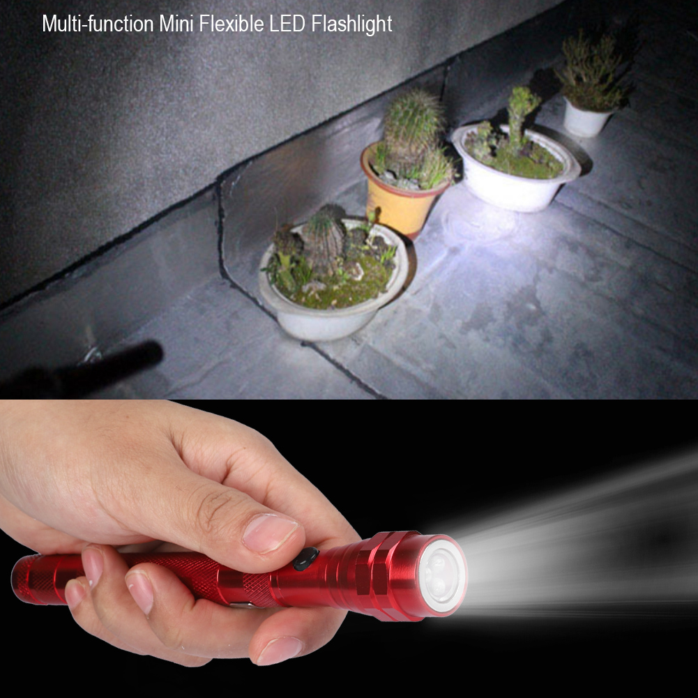 Multifunktionale, Flexible Led-teleskop-taschenlampe, Drehbare Magnetische Taschenlampe Mit Roter Spitze, Wiederaufladbare Mini-notleuchte