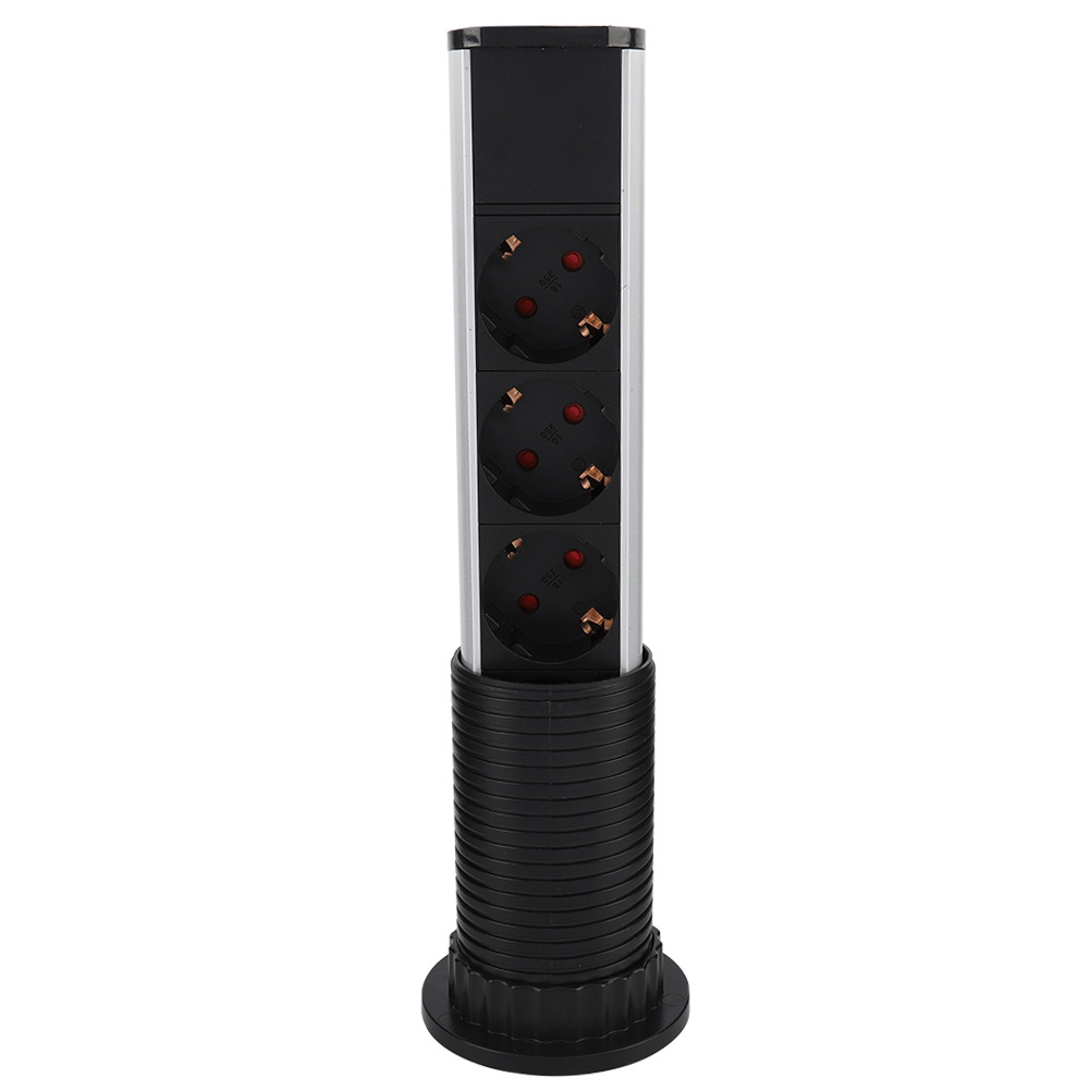 Versenkbare Steckdose Für Die Arbeitsplatte, Usb-steckdosenleiste Mit 2 Anschlüssen, Versenkbarer Sockel, 250 V, Eu-stecker, Schwarz
