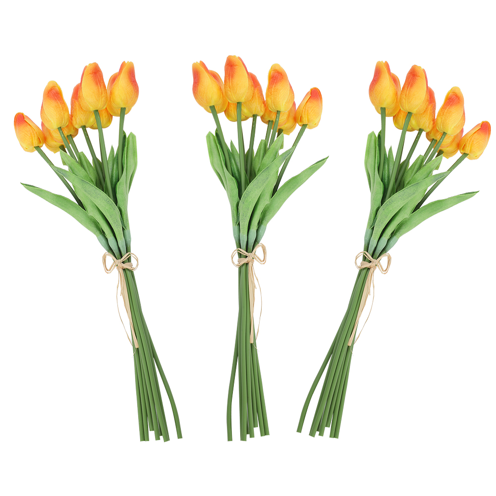 30 Realistische Künstliche Tulpenstiele, Kunstblumen Für Heim- Und Hochzeitsdekoration, Sonnenuntergangsfarbe, 30er-packung