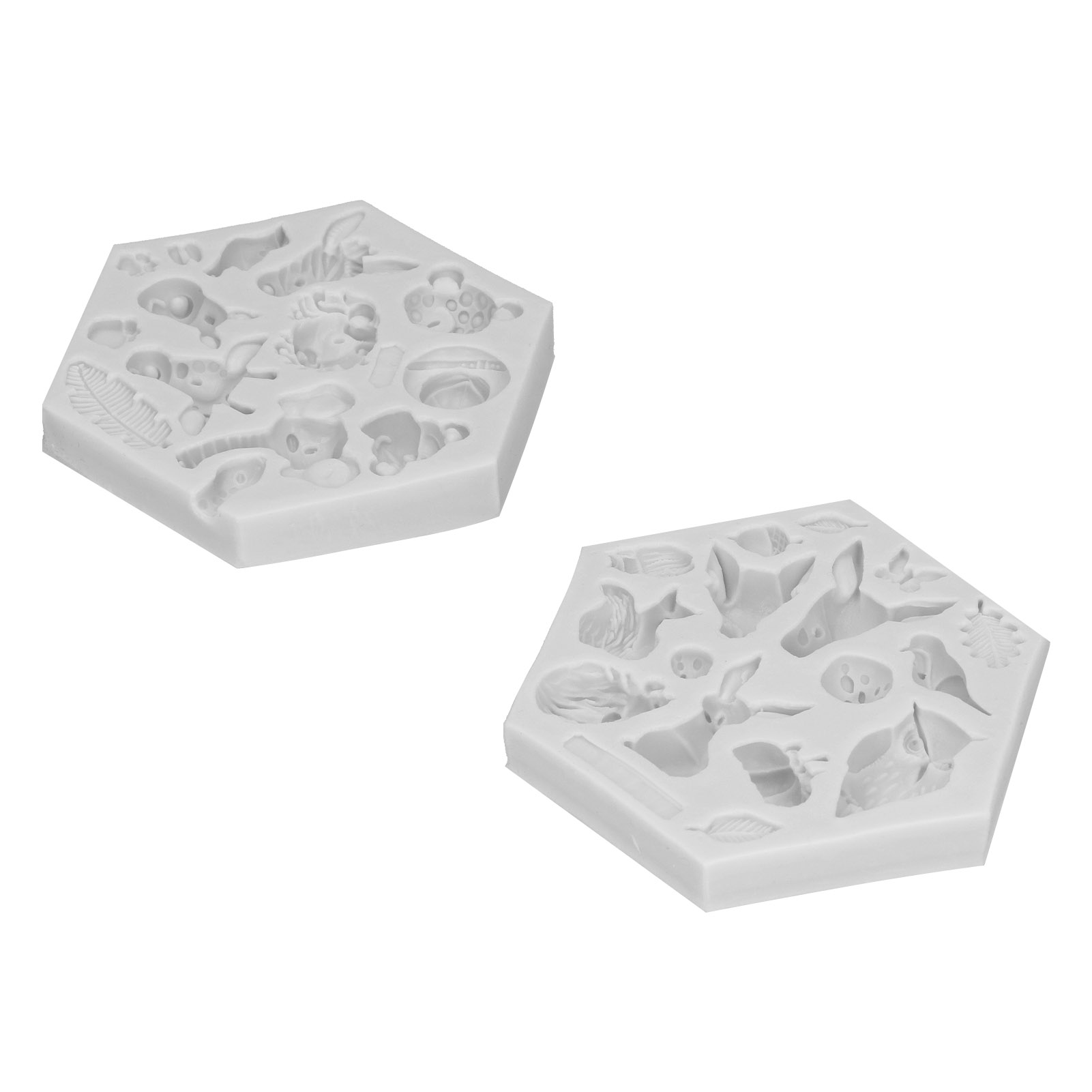 2-teilige Silikonform Mit Tiermotiv, Backform Für Schokolade, Seife, Fondant, Kuchen, Grau