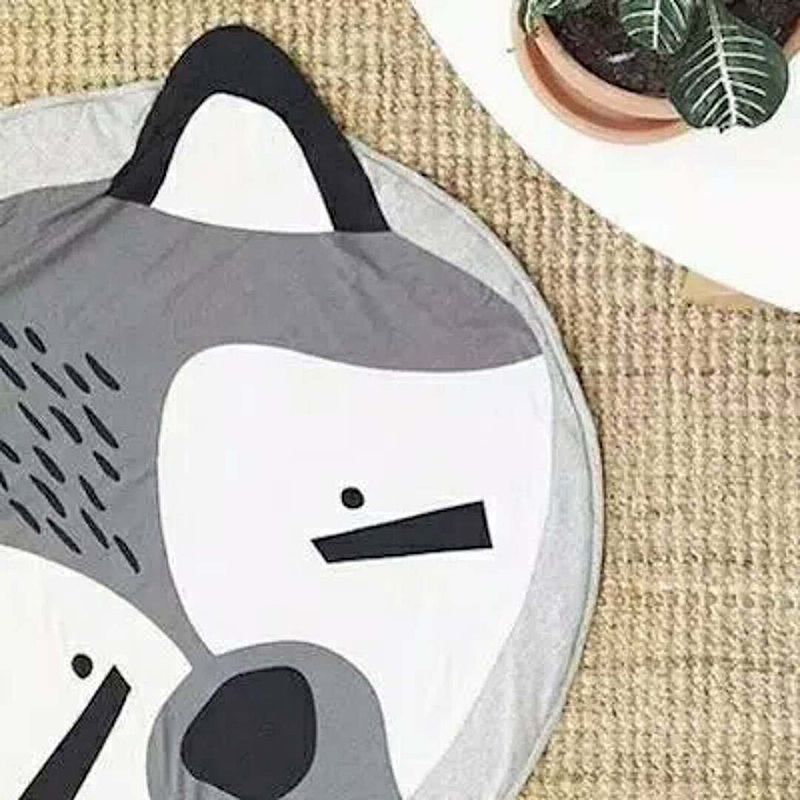 Spielmatte Aus Baumwolle Für Babys, Niedliche Tiermotive, Spielmatte Für Kinder, Weiche Bodenmatte, Cartoon-design, Aktivitätsmatte Für Kleinkinder, Weiche Baumwolle.