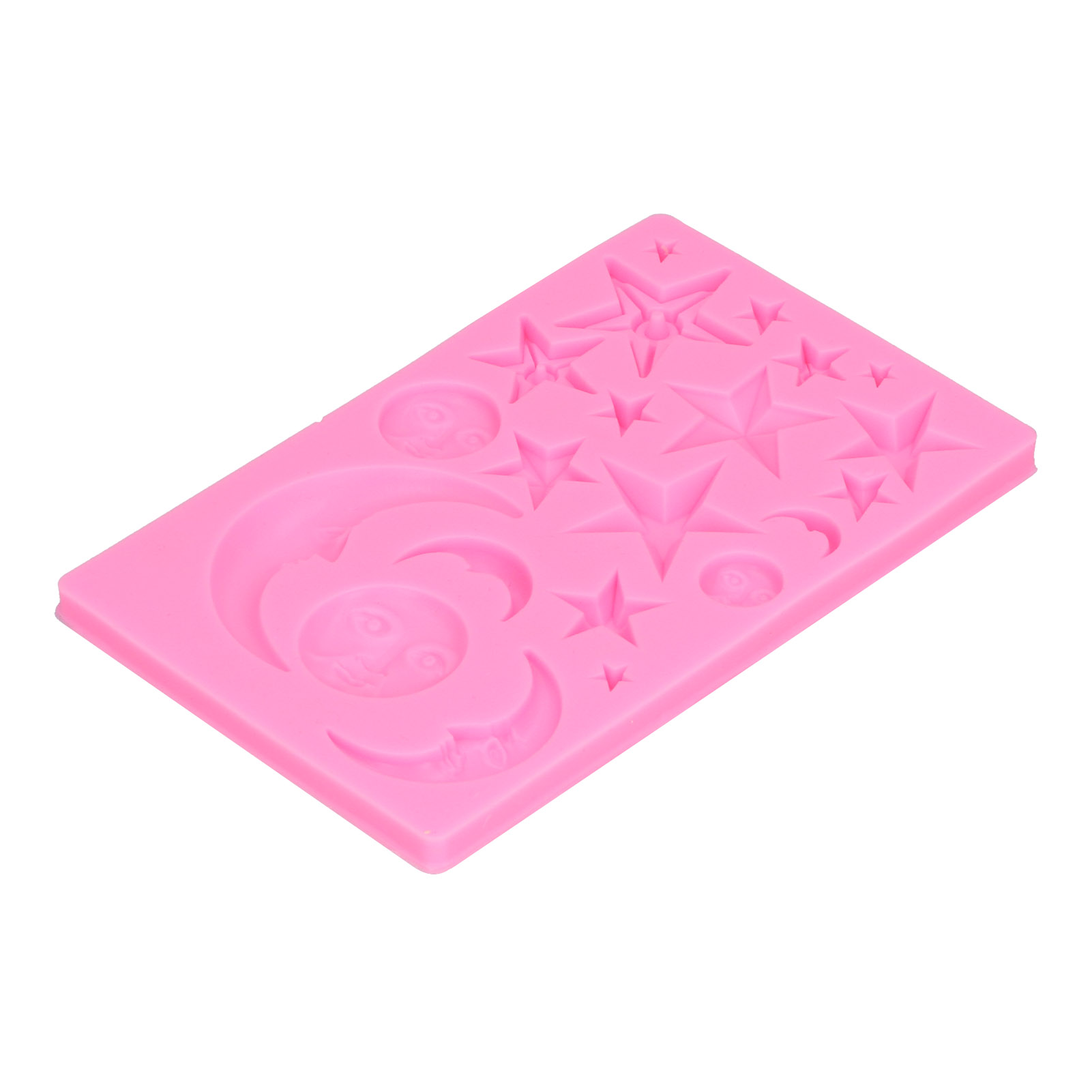 Silikonform In Stern- Und Mondform Für Schokolade, Kuchen Und Gebäck – Backwerkzeug Für Zuhause Und Bäckerei, Rosa, 1 Stück
