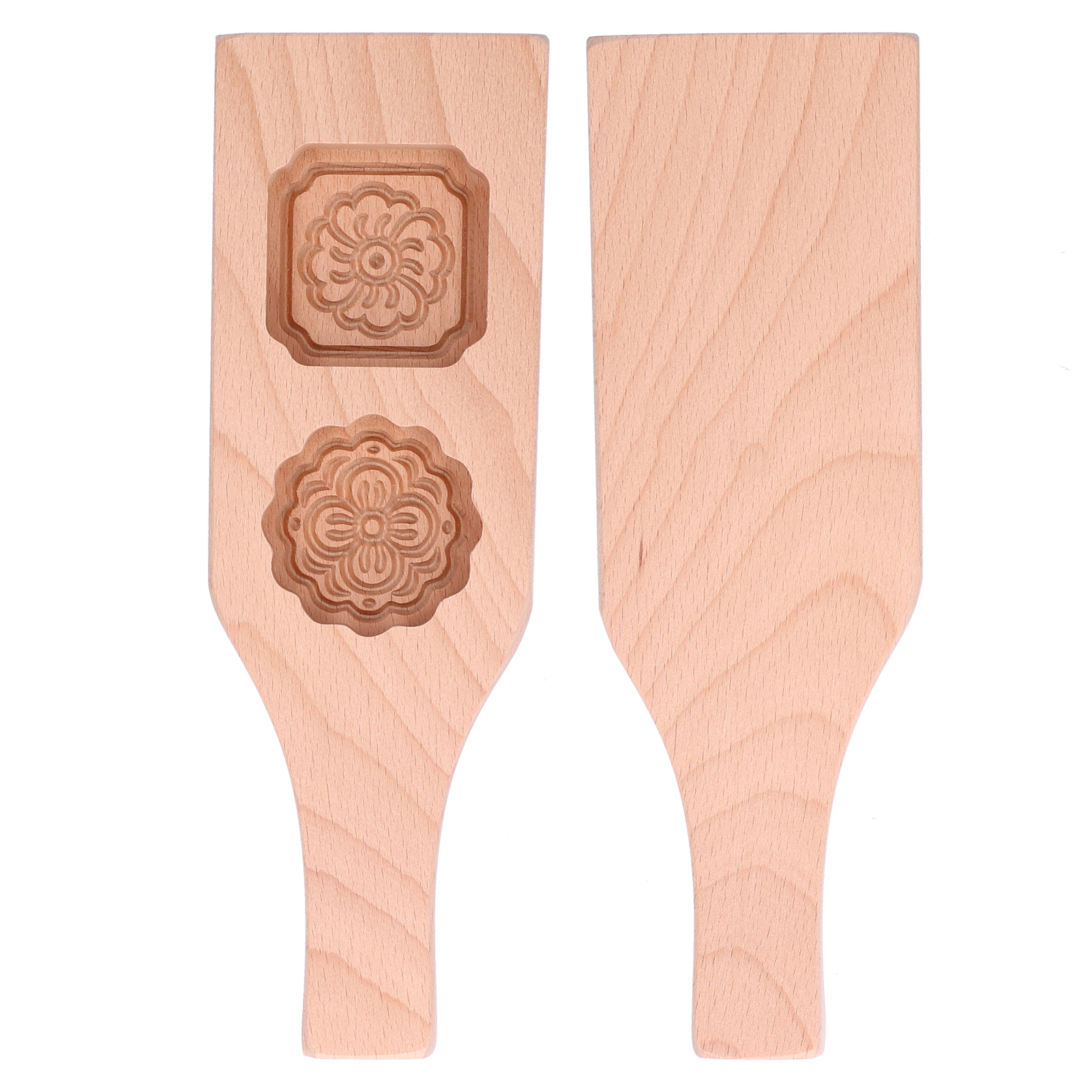 Chinesische Handgefertigte Mondkuchenform Aus Holz Mit 2 Löchern, Traditionelle Handgefertigte Backform Für Die Heimische Küche, 2 Schlitze