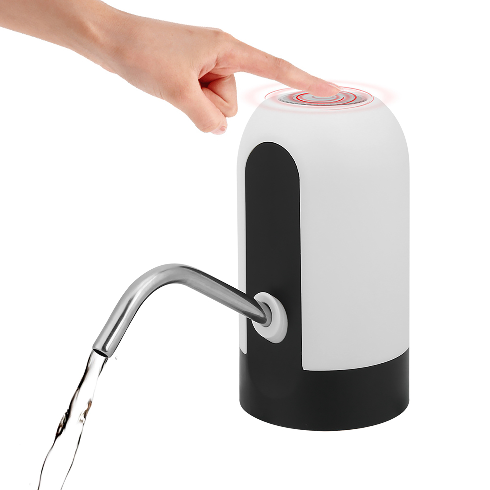 Wasserflasche Mit Wiederaufladbarer Usb-led-pumpe, Weißer Tragbarer Wasserspender Für Zuhause Oder Büro