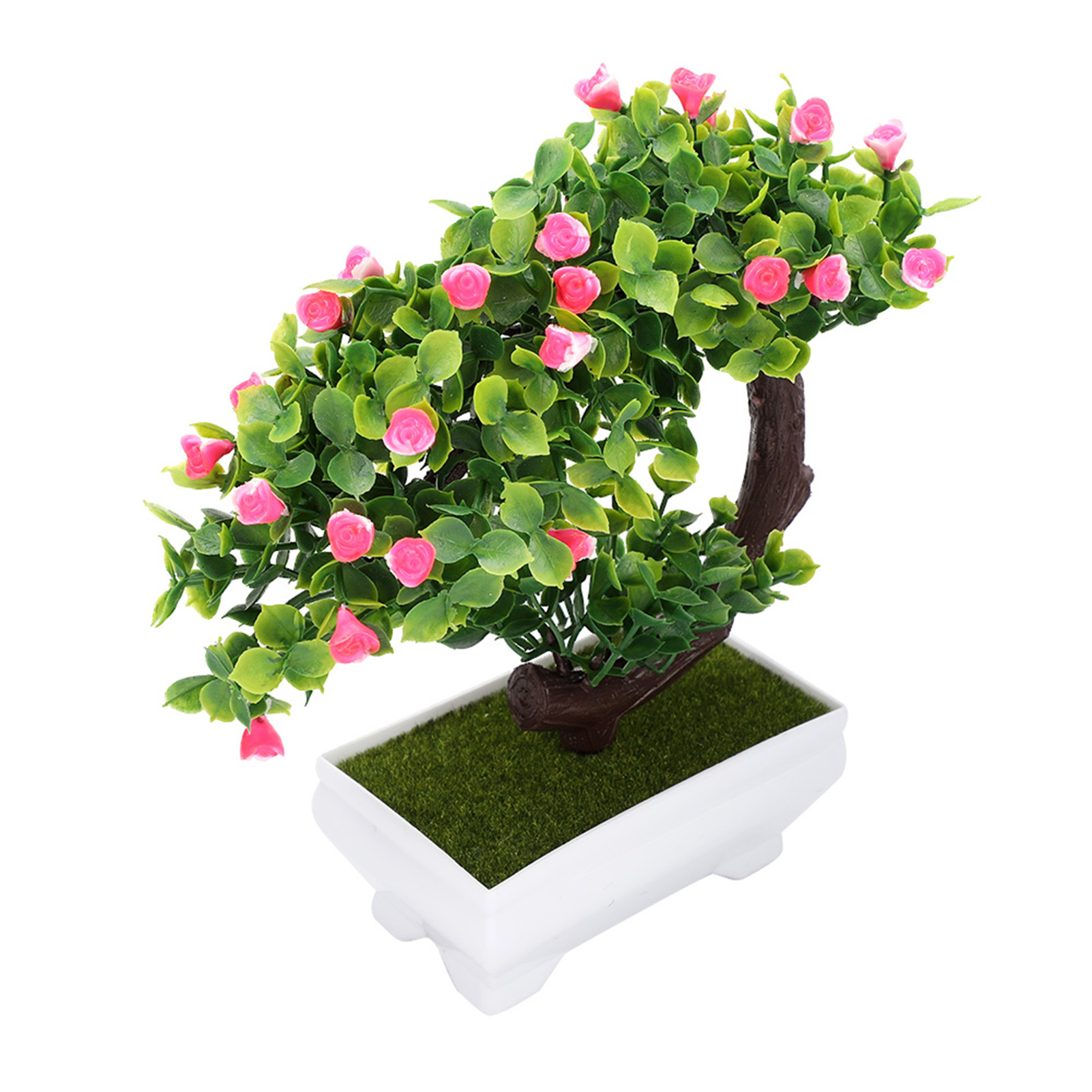 Künstlicher Bonsai-baum Mit Blüten, Topfpflanze Mit Künstlichem Blütenzweig, Dekoration Für Zuhause Und Büro, Realistisches Grün Ohne Pflegeaufwand