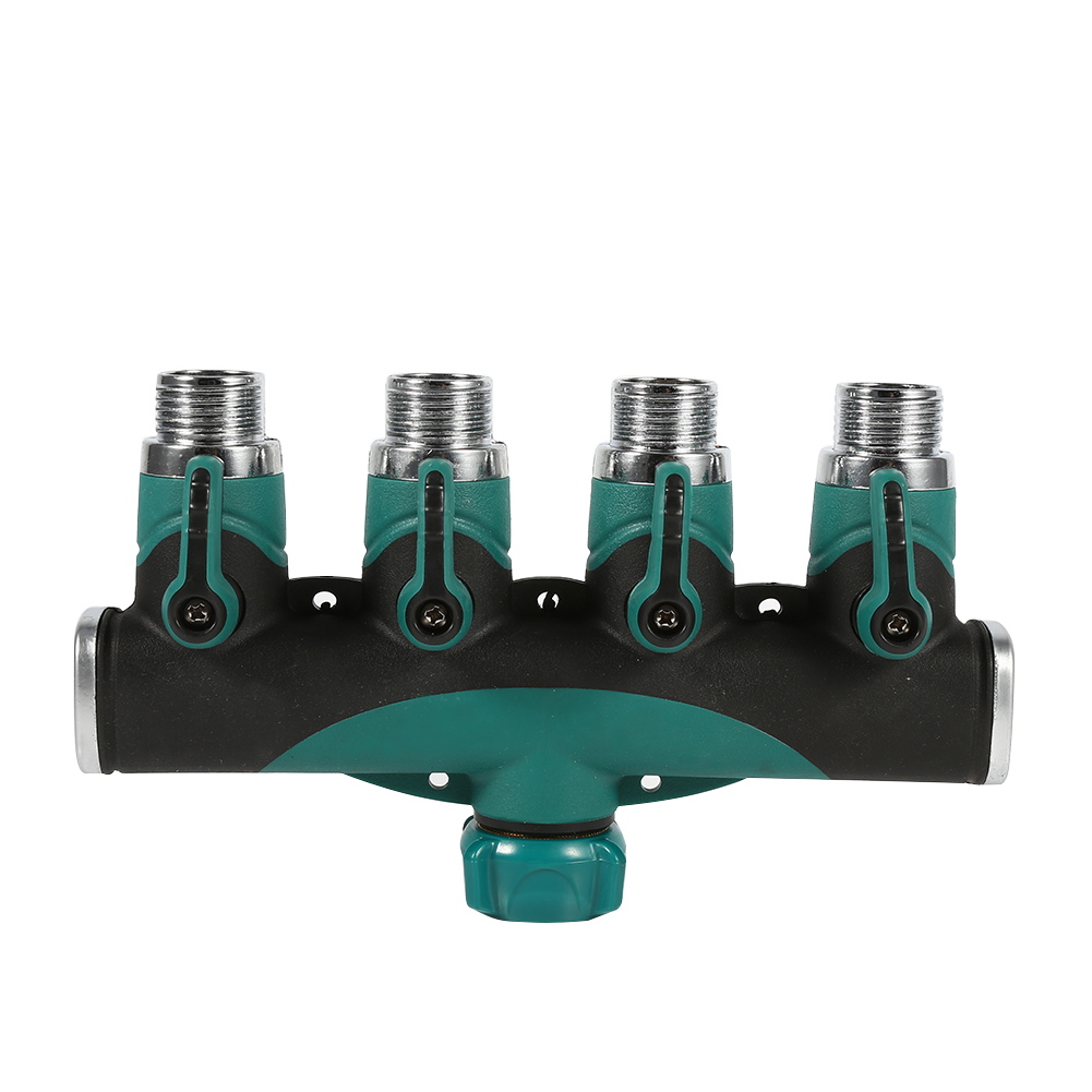 4-wege-verbinder Für Wasserhahn, Schlauchverteileradapter, Gartenbewässerungsarmatur, Außenbewässerung, 4 Ausgänge