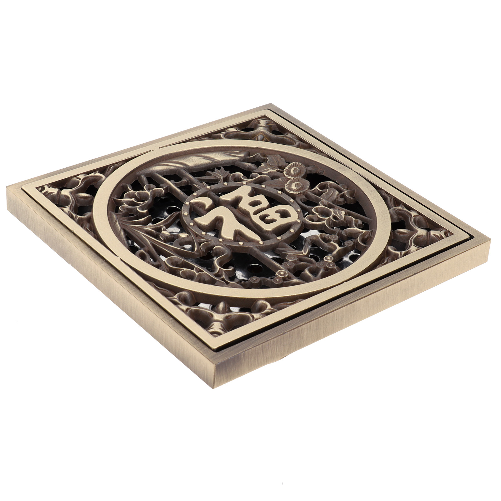 Bodenablauf Aus Bronze Mit Filtergitter, Badezimmeraccessoire, 10 X 10 Cm