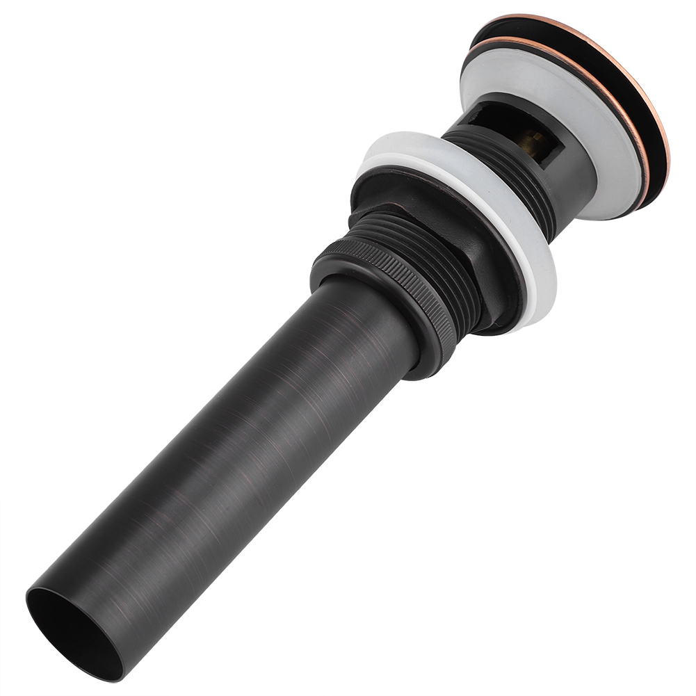 Messing-armaturenset, 1/4 G1, Klick-klack-ablaufgarnitur Für Spülbecken Und Waschbecken Mit Überlauf, Oberfläche In Gebürsteter Bronze, Komplettset