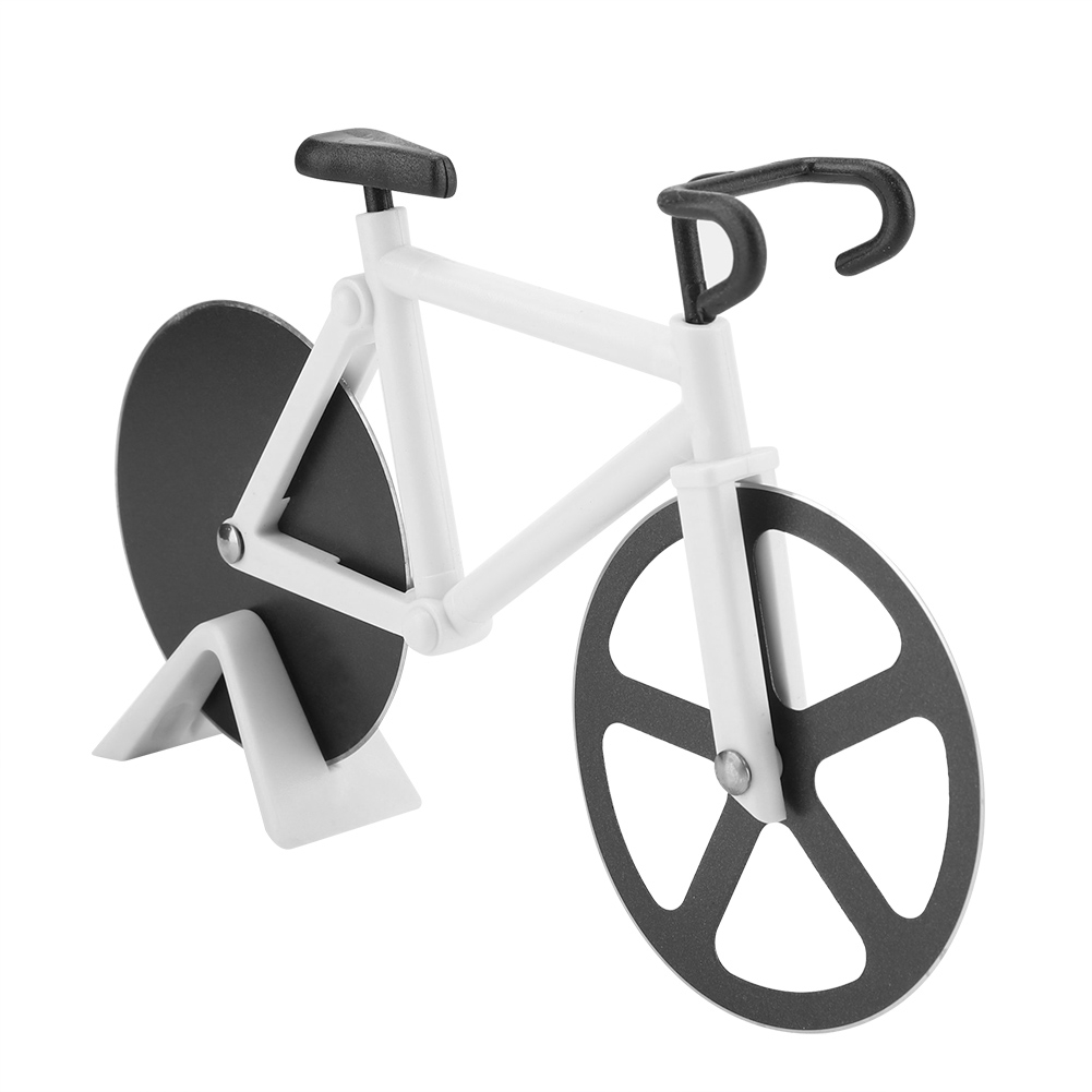 Pizzamesser Im Retro-fahrradstil, Teigschneider Mit Zwei Rädern, Weißes Küchengerät, Trendiges Accessoire Zum Schneiden Von Kuchen Und Pizzen.