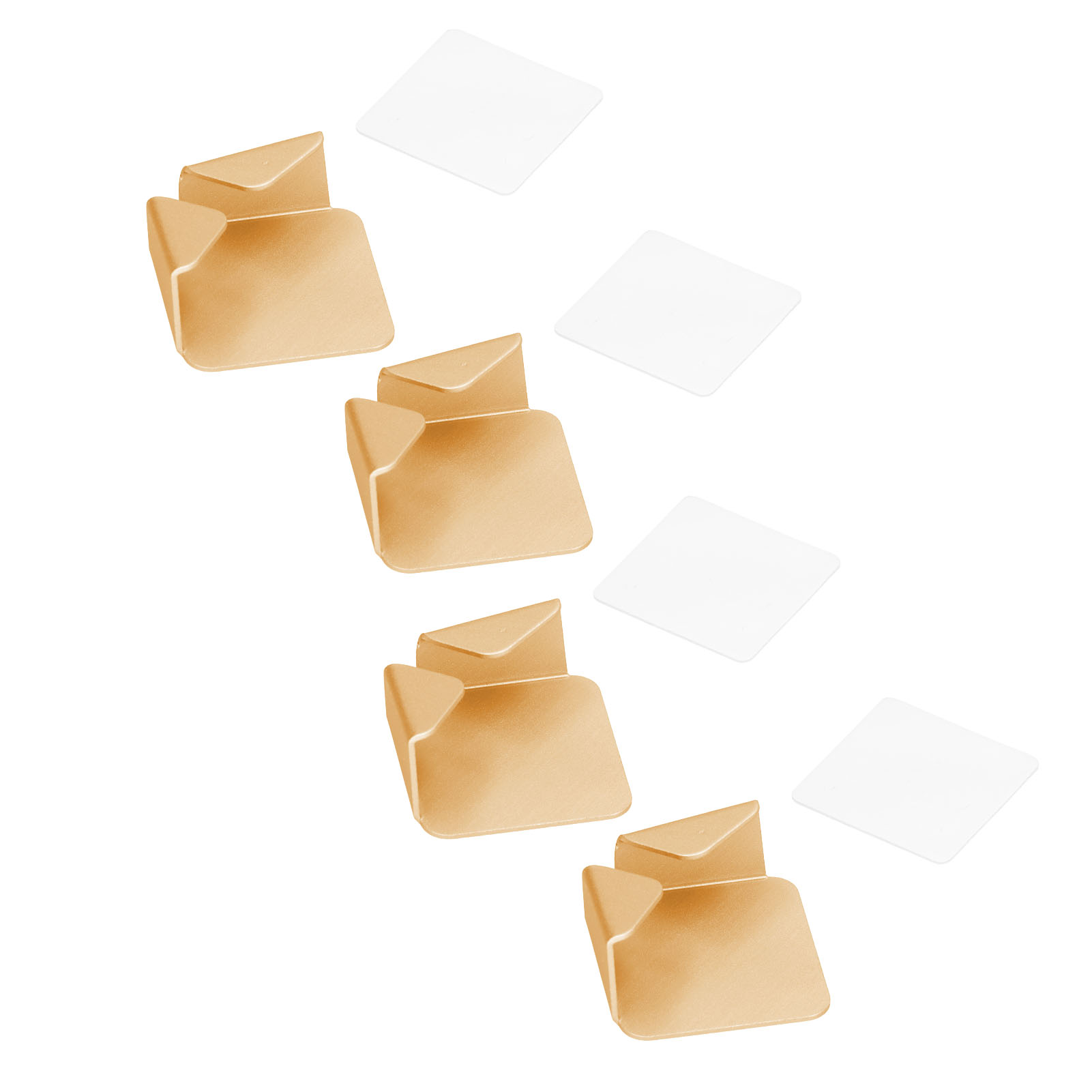 Set Mit 4 Kabelmanagement-halterungen (ohne Bohren), Selbstklebender Steckdosen-organizer, Wandsteckdosenleiste, Goldfarben, Für Zuhause
