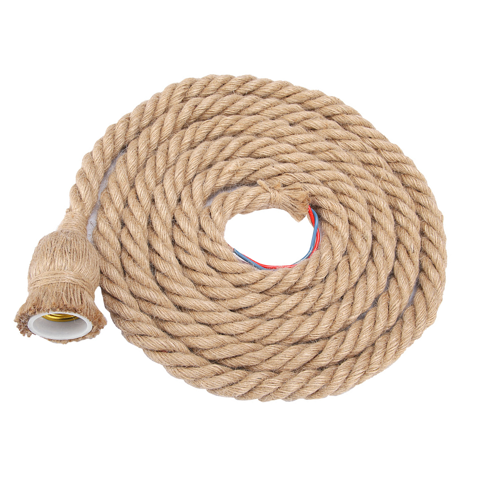 Vintage-pendelleuchte, 2 M Hanfseil, E27-fassung, 85–265 V Pendelleuchte, Retro-leuchte (1 Fassung)