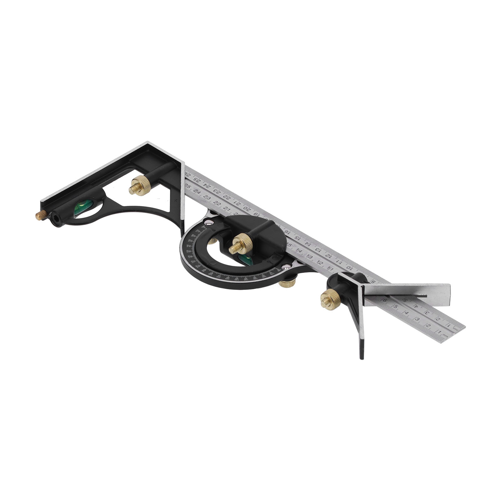 3-in-1 Kombinationswinkel Mit Winkelmesser Und Lineal, Hohe Präzision, Winkelmessgerät Für Die Holzbearbeitung, Multifunktionsset.