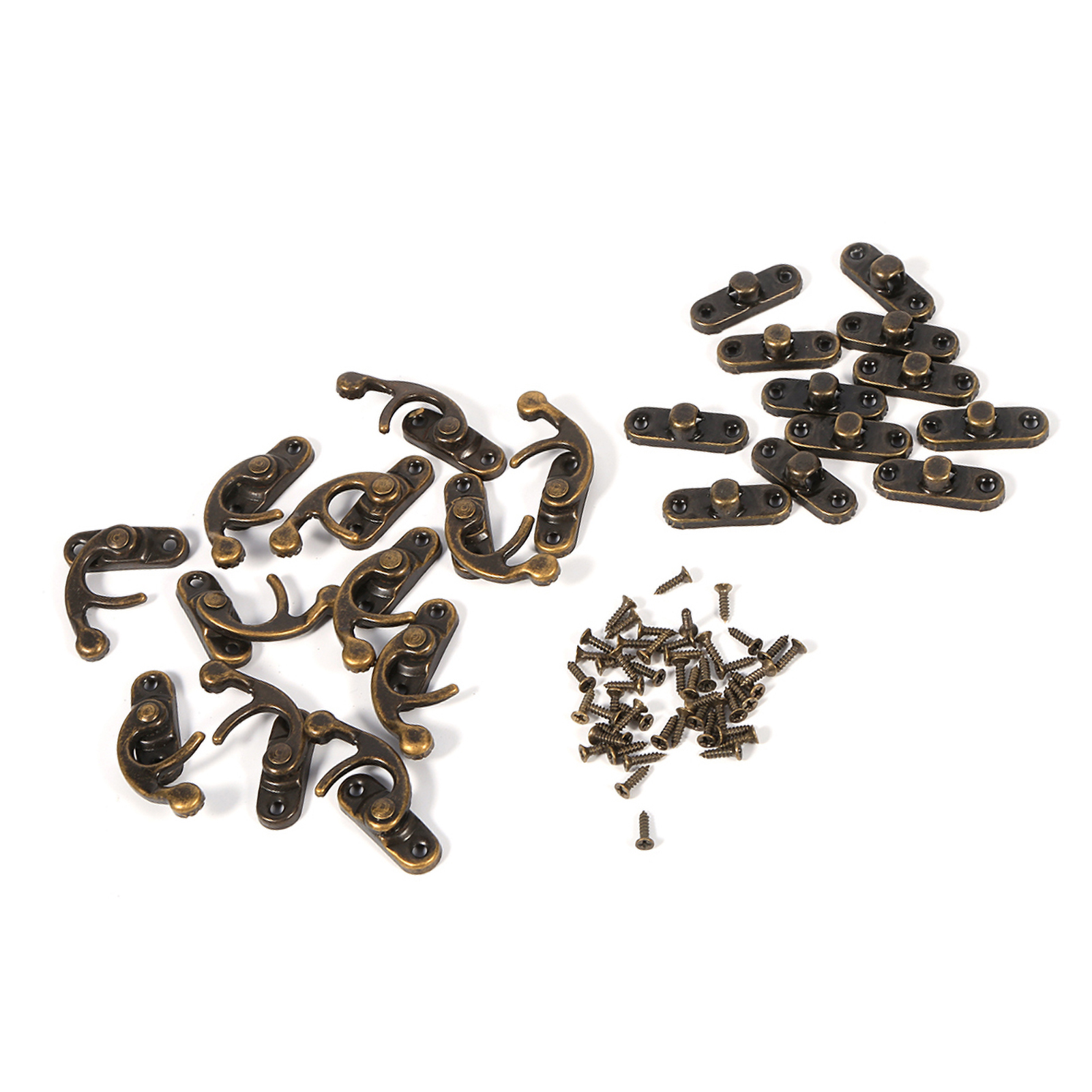 Vintage Holzbox Mit Antikem Zierverschluss Für Schmuck Und Geschenke – 12 Hakenverschlüsse Mit Schrauben, Retro-stil
