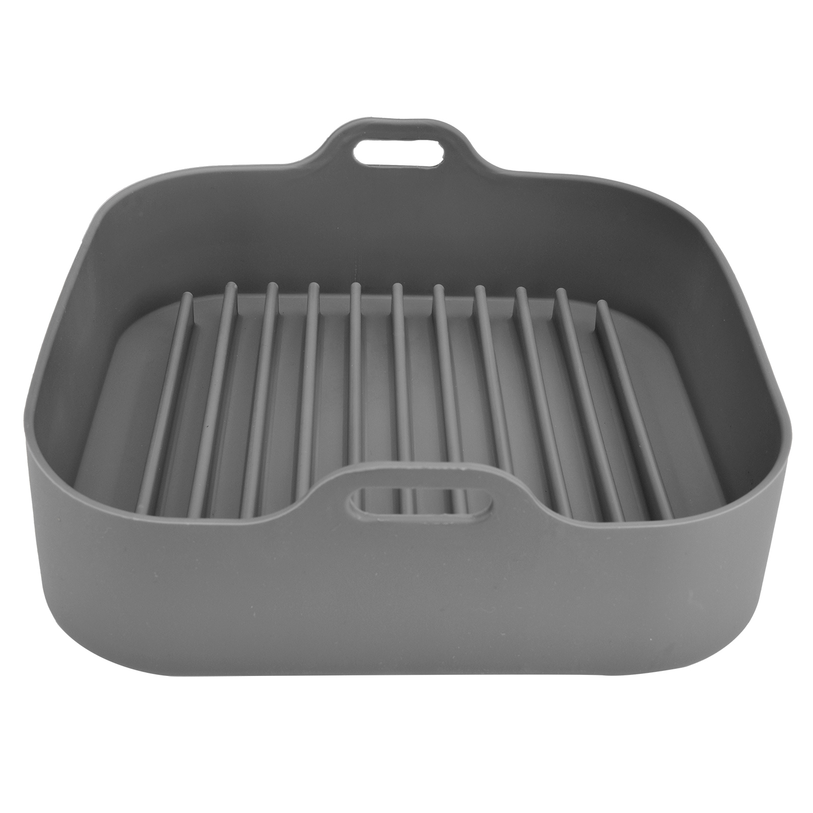 Grauer Silikon-frittierkorb, Multifunktionaler Quadratischer Ersatz Für 10-zoll-frittierkörbe, Langlebiges Küchenzubehör, Frittiergeeignet, Bpa-frei