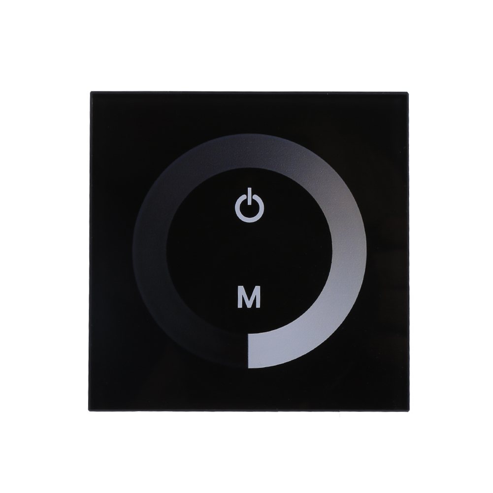 Berührungsempfindlicher Dimmer-wandschalter Für Led-streifen, Monochromes Bedienfeld, Dc 12–24 V, Schwarz