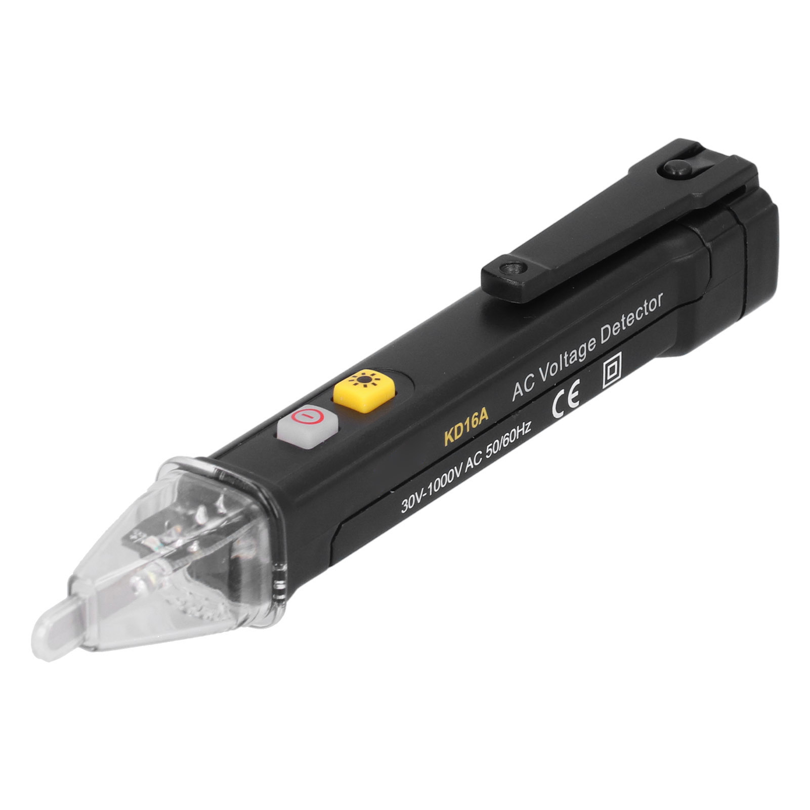 Kd16a Berührungsloser Spannungsprüfer, Schwarzer Wechselstromdetektor Mit Akustischem Und Optischem Alarm, Spannungsprüfstift 12–1000 V