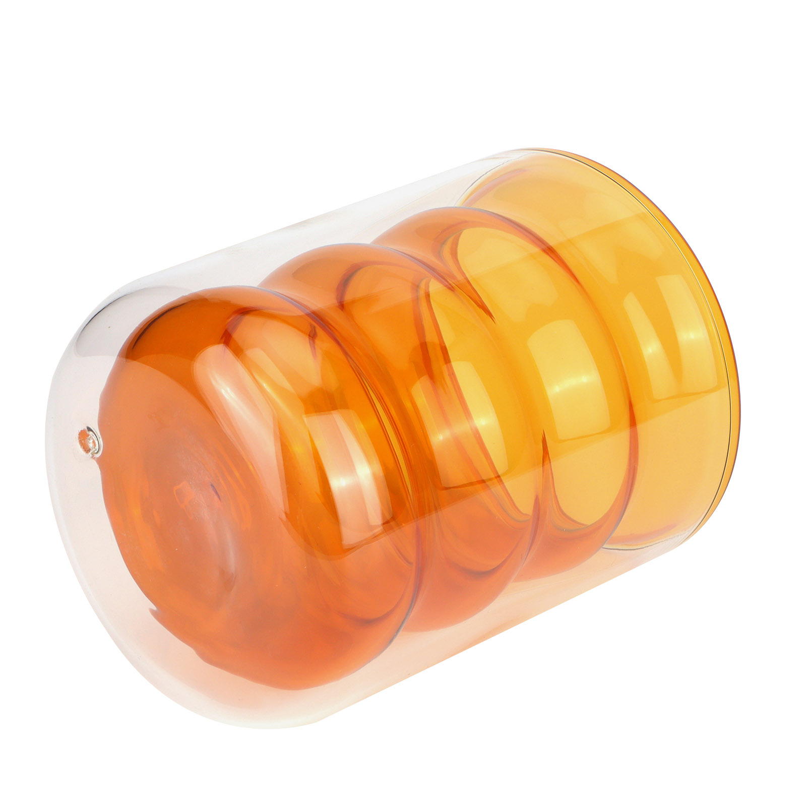 200 Ml Doppelwandiger Glasbecher, Hitzebeständig, 3d-spiralmuster, Ideal Für Büro, Zuhause, Schule (gelb)